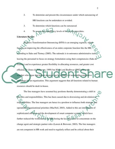 Outsourcing HR Functions