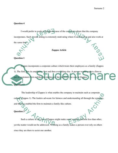 Google article and Zappos article