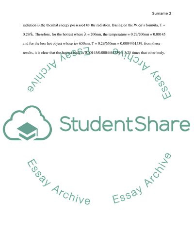 The Characteristics of the Radiation Emitted by a Blackbody