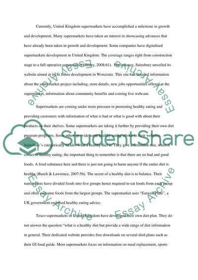 The United Kingdoms Supermarkets Growth and Promotion of Healthy Eating