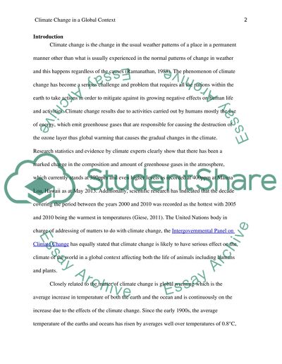 Climate Change in a Global Context