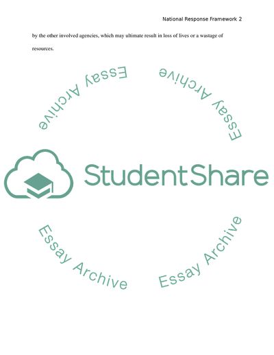 NATIONAL RESPONSE FRAMEWORK