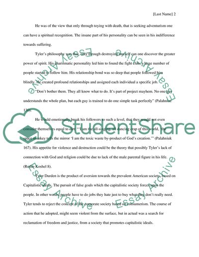 Tyler Durden: The Fight Clubs Synopsis