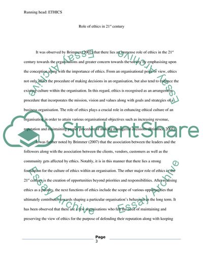 The Role of Ethics in 21st Century Organizations