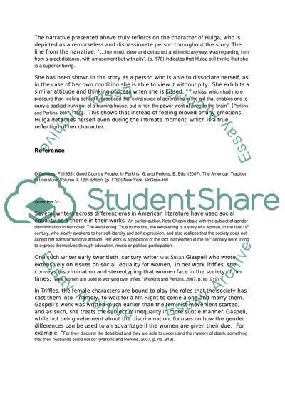 Analysis of Narratives in The American Tradition in Literature