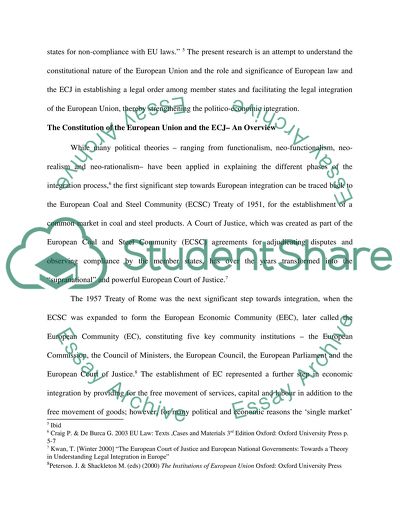 European Court of Justice and European Integration