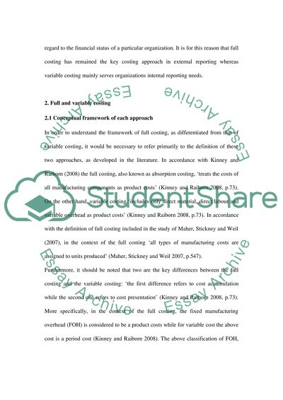 Full Costing VS Variable Costing