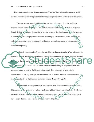 Realism in Relation to European or World Cinema