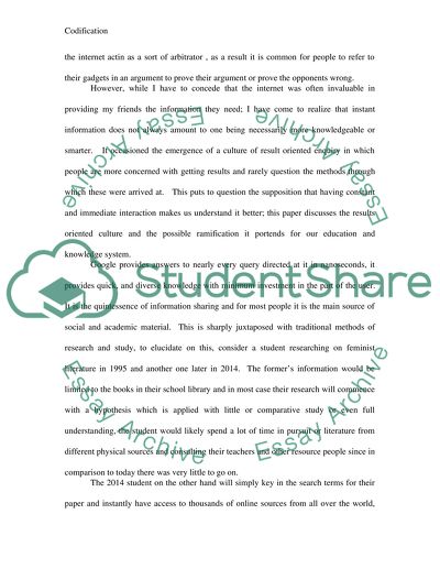 Codification and Organics Knowledge