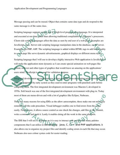 Application Development and Programming Languages