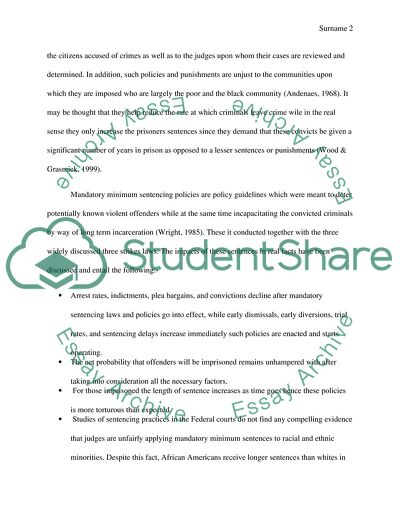 The Effect of Mandatory Minimum Sentencing Policies on Future Recidivism