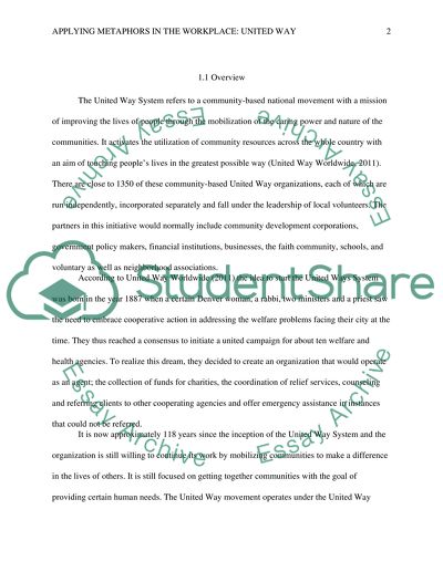 Applying Metaphors in the Workplace: Case study on United Way Systems