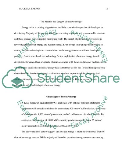 The Benefits and Dangers of Nuclear Energy