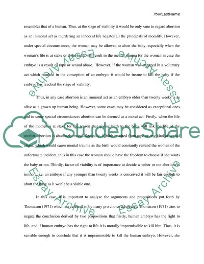 Moral Standing of Abortion