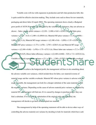 The operating statement