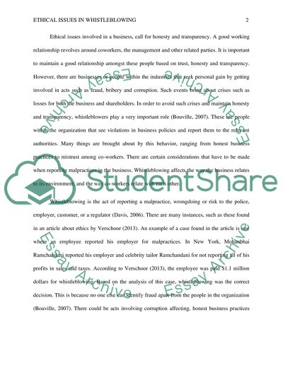 The ethics of whistle-Blowing