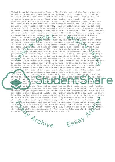 Global Financial Management & Summary slp