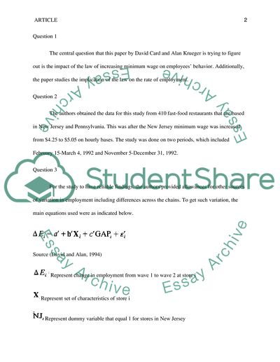 Minimum Wage and Employees Behavior