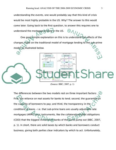 Economic Crisis 2008-2009 in the US - Causes, and Policies