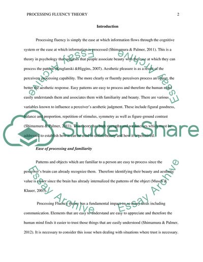Processing Fluency Theory
