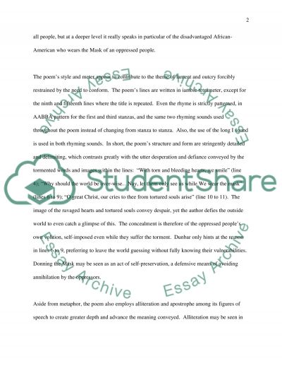 essay on the poem we wear the mask Read this essay on we wear the mask come browse our large digital warehouse of free sample essays get the knowledge you need in order to pass your classes and more. essay on the poem we wear the mask Read this essay on we wear the mask come browse our large digital warehouse of free sample essays get the knowledge you need in order to pass your classes and more.