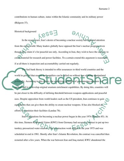 How Should the US Address the Issue of Irans Aspirations of Becoming a Nuclear Power