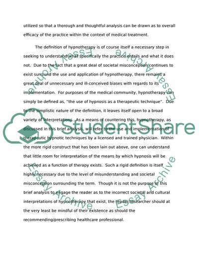 The Roles That Hypnosis Can Play in Seeking to Provide Pain Management