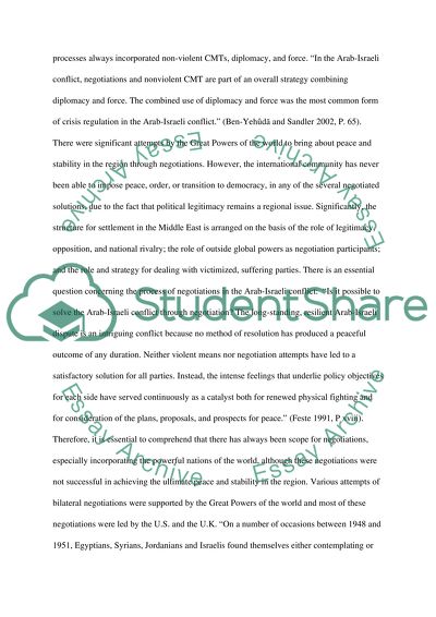 Arab and Israel Conflict