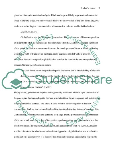 Media Globalizations Effect on the Creation of Hybrid Identity