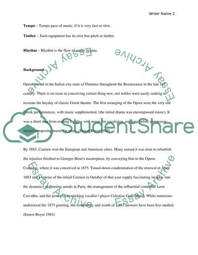 Musical analysis of Carmen