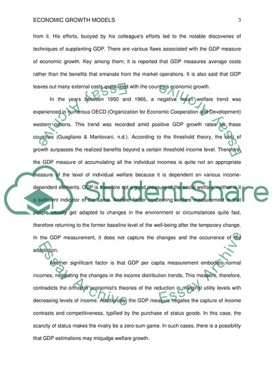 Economic Growth Measurement Models