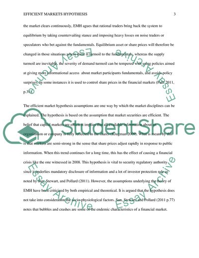 The Efficient Market Hypothesis