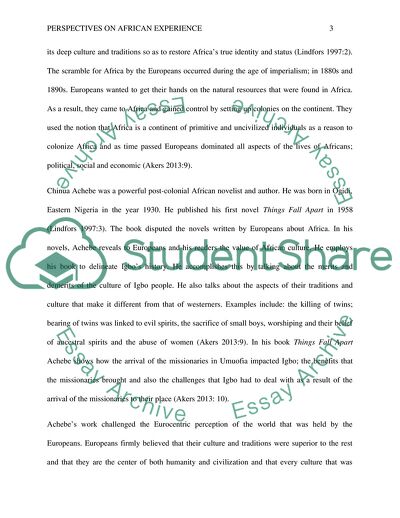 Perspectives on African Experience and Misrepresentation of Africa