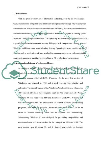 case study of windows and linux operating system