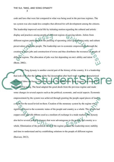 The Sui, Tang, and Song Dynasty