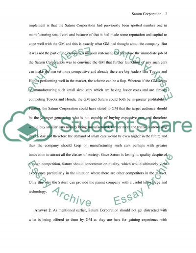 Saturn essay papers
