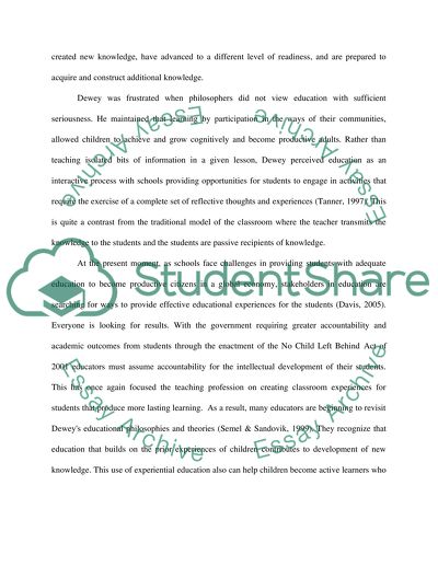 John Dewey Significane to Education