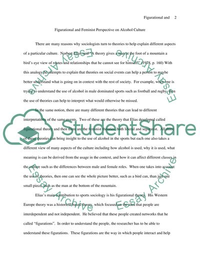 Figurational and Feminist Perspective on Alcohol Culture