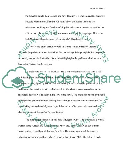 The First Story of The Cane Brake