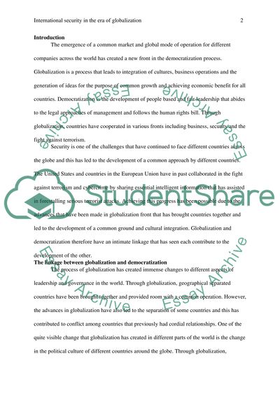 International Security in an Era of Globalization