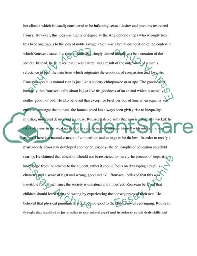 Rousseaus and Nietzsches Main Philosophy