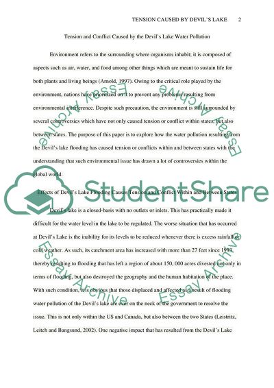 The Water Pollution Resulting from the Devils Lake Flooding