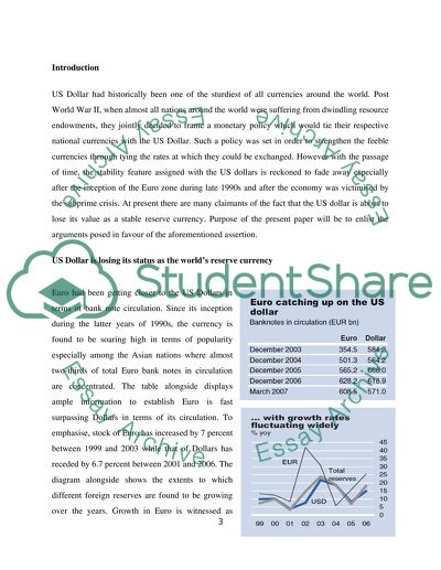 The US Dollar and its Status
