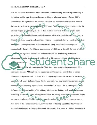 Ethical Dilemma in the Military