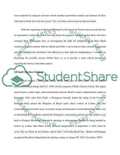 The Path to Independence: The Case for Mexico, Chile and Brazil