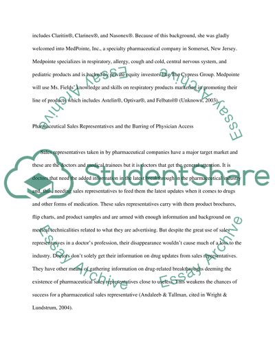 Sales Representatives in the Pharmaceutical Industry