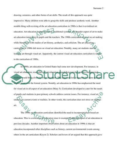 American Art Education in 1980s through today 2012