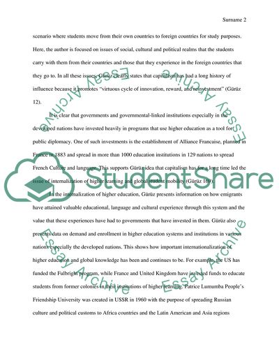 Higher Education and International Student Mobility in the Global Knowledge Economy