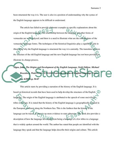 The History of English Language