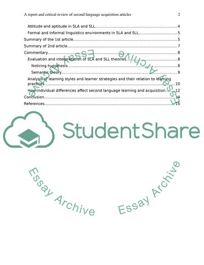 Second Language Acquisition